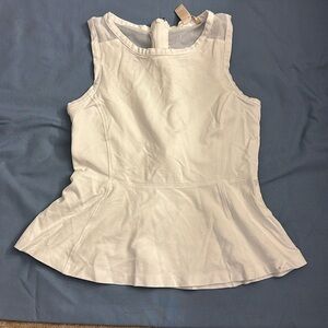 Banana republic white peplum tank top with zipper